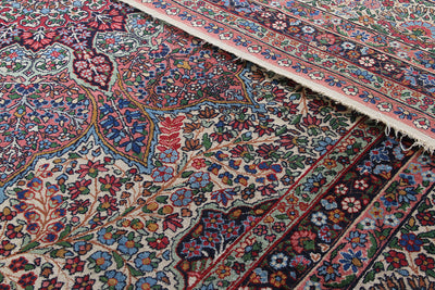 Tappeto Kerman Antico Persiano Autentico | Annodato a Mano 369x265cm - CarpetLiving