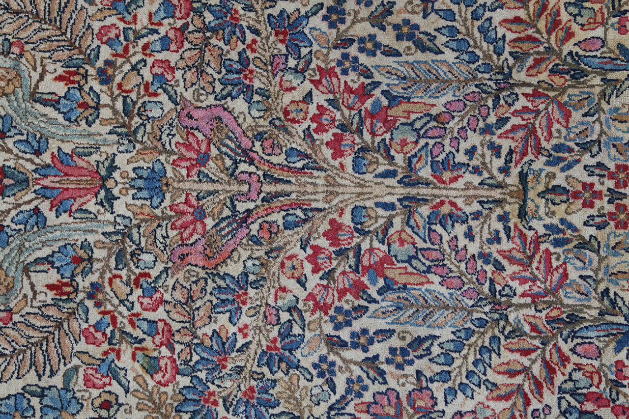 Tappeto Kerman Antico Persiano Autentico | Annodato a Mano 291x208cm