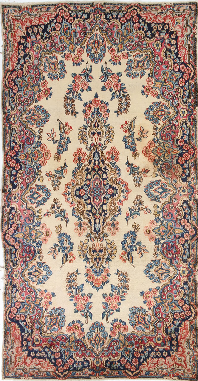 Authentic Antique Persian Kerman Rug | Hand-Knotted 227x114cm