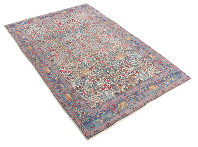 Tappeto Kerman Antico Persiano Autentico | Annodato a Mano 201x128cm - CarpetLiving