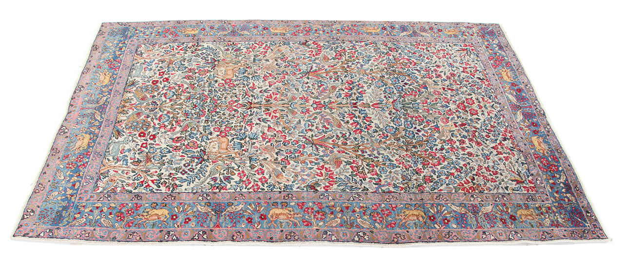 Tappeto Kerman Antico Persiano Autentico | Annodato a Mano 201x128cm