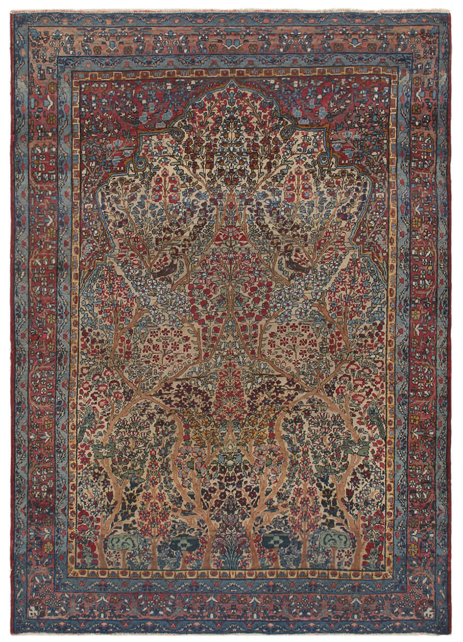 Tappeto Kerman Antico Persiano Autentico | Annodato a Mano 199x145cm