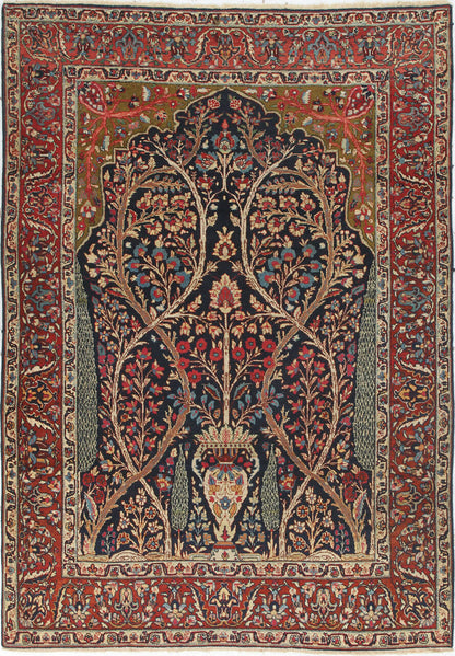 Tappeto Kerman Antico Persiano Autentico | Annodato a Mano 206x133cm