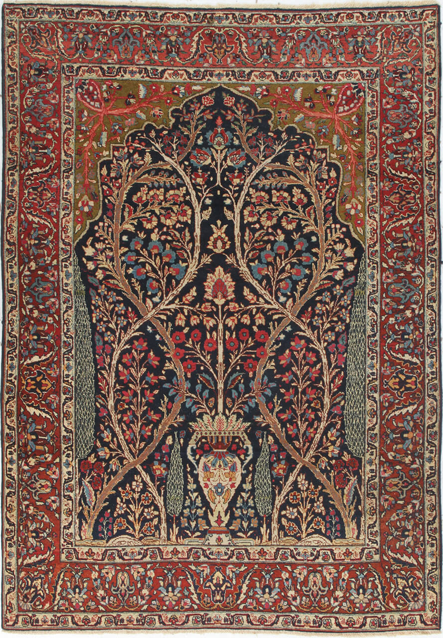 Tappeto Kerman Antico Persiano Autentico | Annodato a Mano 206x133cm