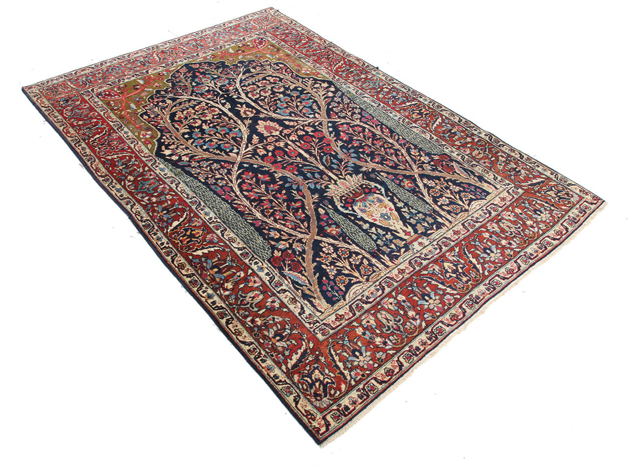 Tappeto Kerman Antico Persiano Autentico | Annodato a Mano 206x133cm