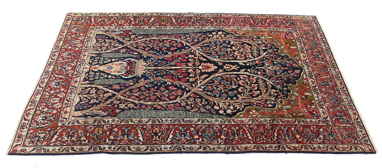 Tappeto Kerman Antico Persiano Autentico | Annodato a Mano 206x133cm