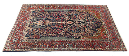 Tappeto Kerman Antico Persiano Autentico | Annodato a Mano 206x133cm