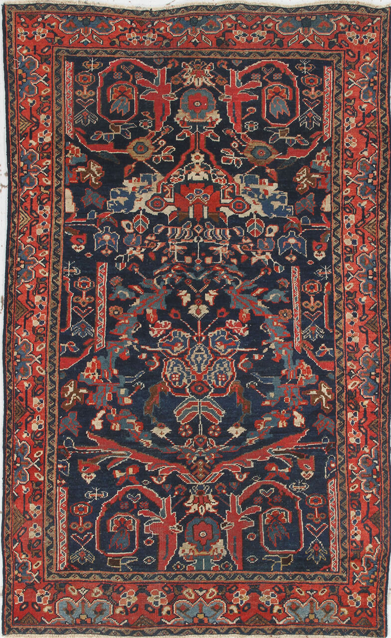 Tappeto Mahal Antico Persiano Autentico | Annodato a Mano 210x132cm