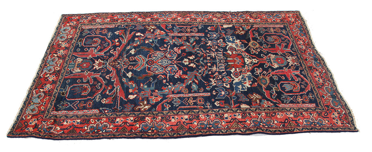 Tappeto Mahal Antico Persiano Autentico | Annodato a Mano 210x132cm