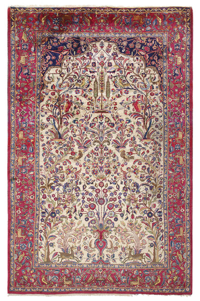 Authentic Antique Persian Isfahan Rug | Hand-Knotted 203x129cm