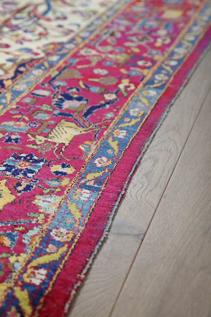 Tappeto Isfahan Antico Persiano Autentico | Annodato a Mano 203x129cm