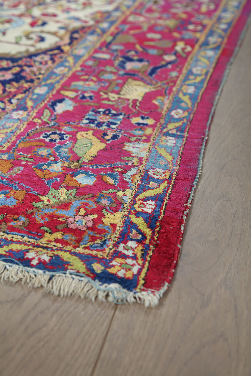 Tappeto Isfahan Antico Persiano Autentico | Annodato a Mano 203x129cm