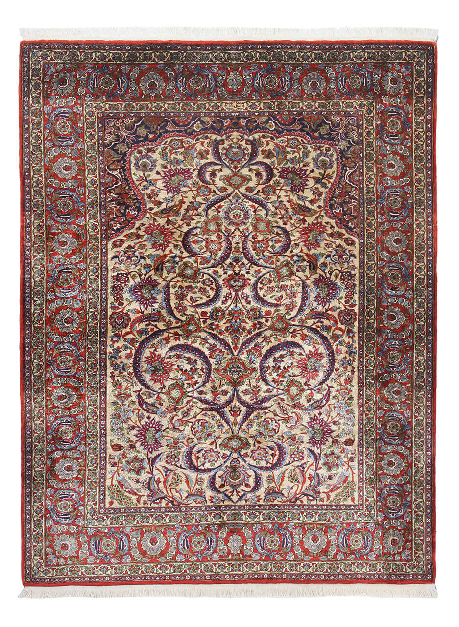 Tappeto Isfahan Antico Egiziano Autentico | Annodato a Mano 190x140cm