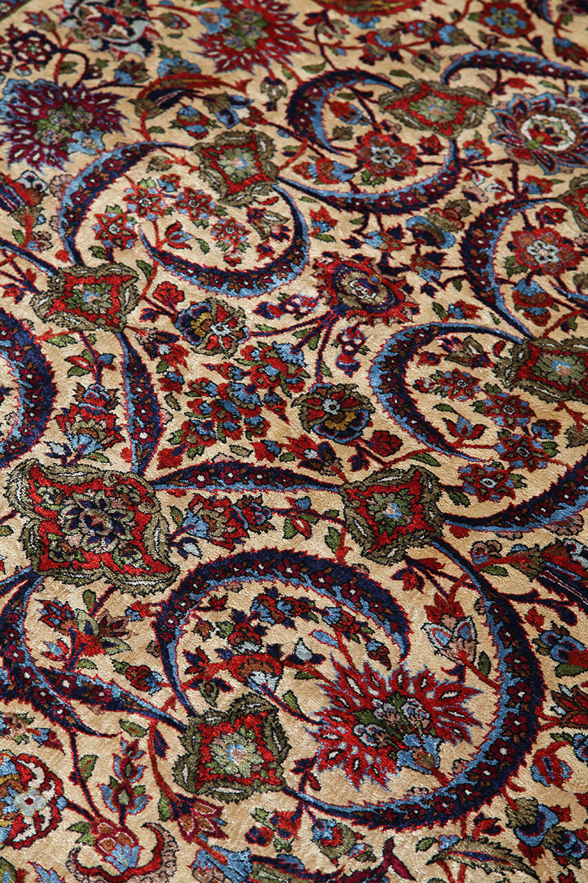Tappeto Isfahan Antico Egiziano Autentico | Annodato a Mano 190x140cm