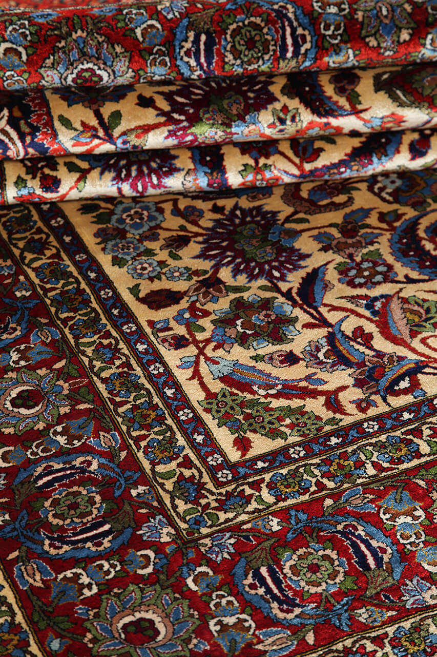 Tappeto Isfahan Antico Egiziano Autentico | Annodato a Mano 190x140cm