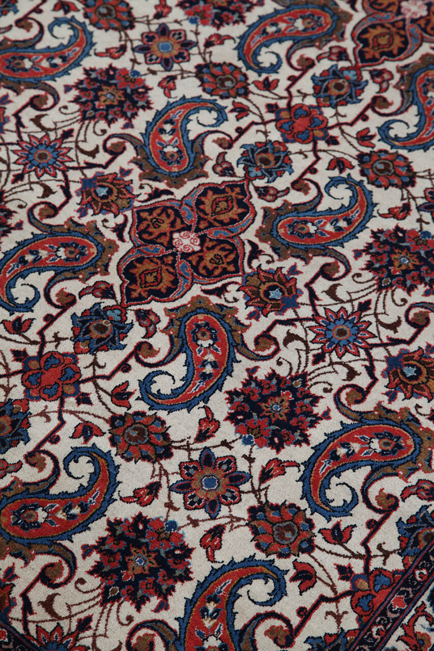 Tappeto Isfahan Antico Persiano Autentico | Annodato a Mano 222x152cm