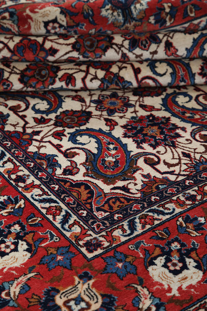 Tappeto Isfahan Antico Persiano Autentico | Annodato a Mano 222x152cm