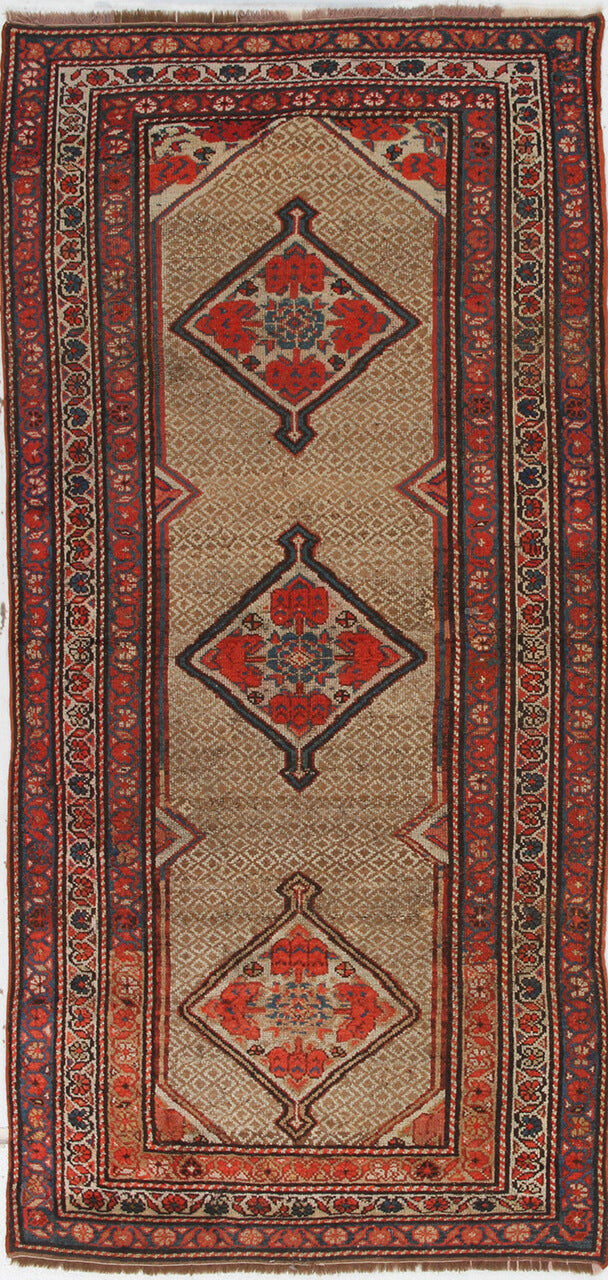 Authentic Antique Persian Malayer Rug | Hand-Knotted 214x103cm