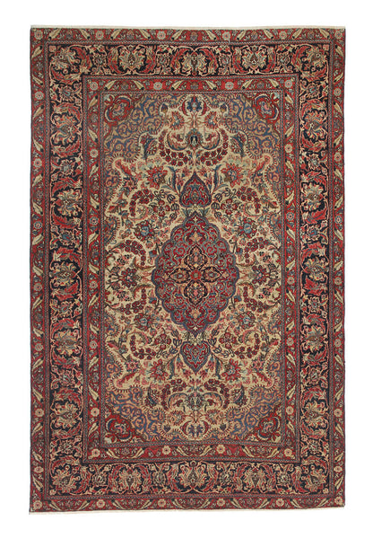 Authentic Antique Persian Isfahan Rug | Hand-Knotted 222x135cm