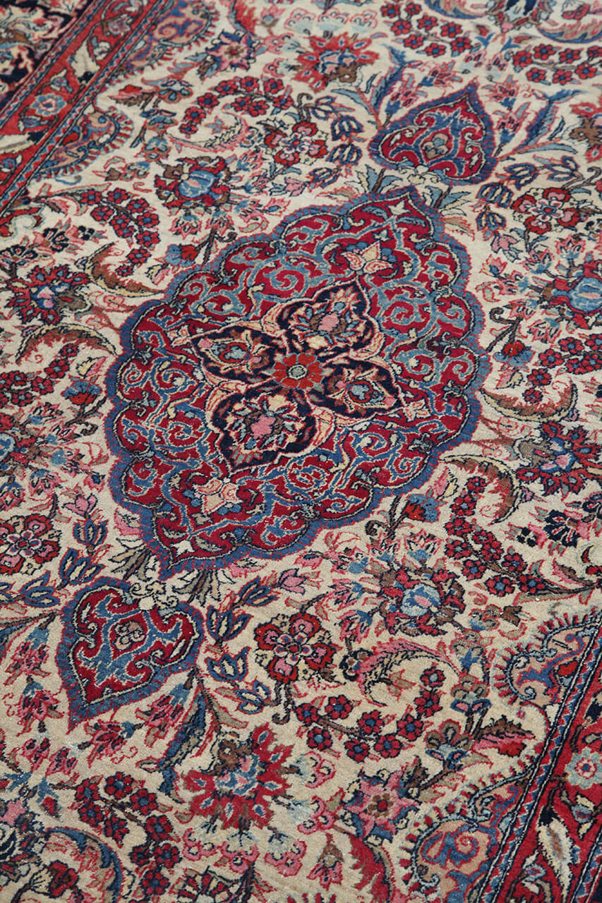 Authentic Antique Persian Isfahan Rug | Hand-Knotted 222x135cm