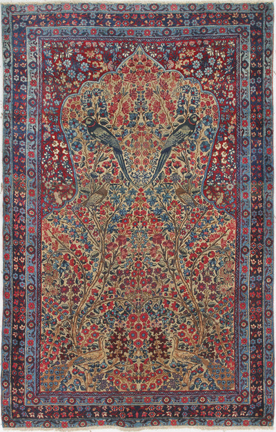 Tappeto Kerman Antico Persiano Autentico | Annodato a Mano 225x145cm - CarpetLiving