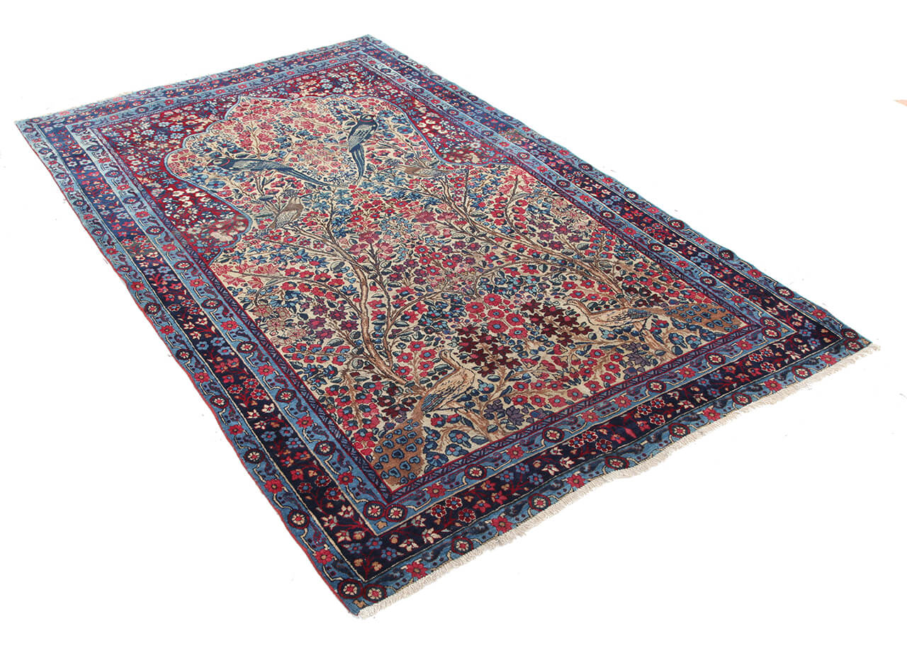 Tappeto Kerman Antico Persiano Autentico | Annodato a Mano 225x145cm