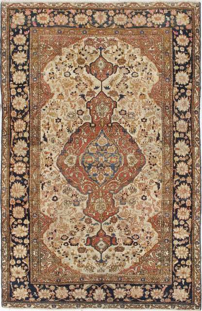 Authentic Antique Persian Isfahan Rug | Hand-Knotted 205x130cm