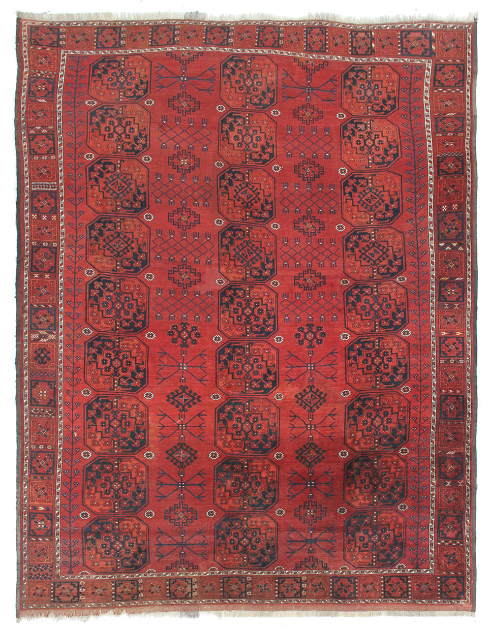 Tappeto Orientale Bouchara Antico: Autentico Tappeto Turcomanno 356x270cm