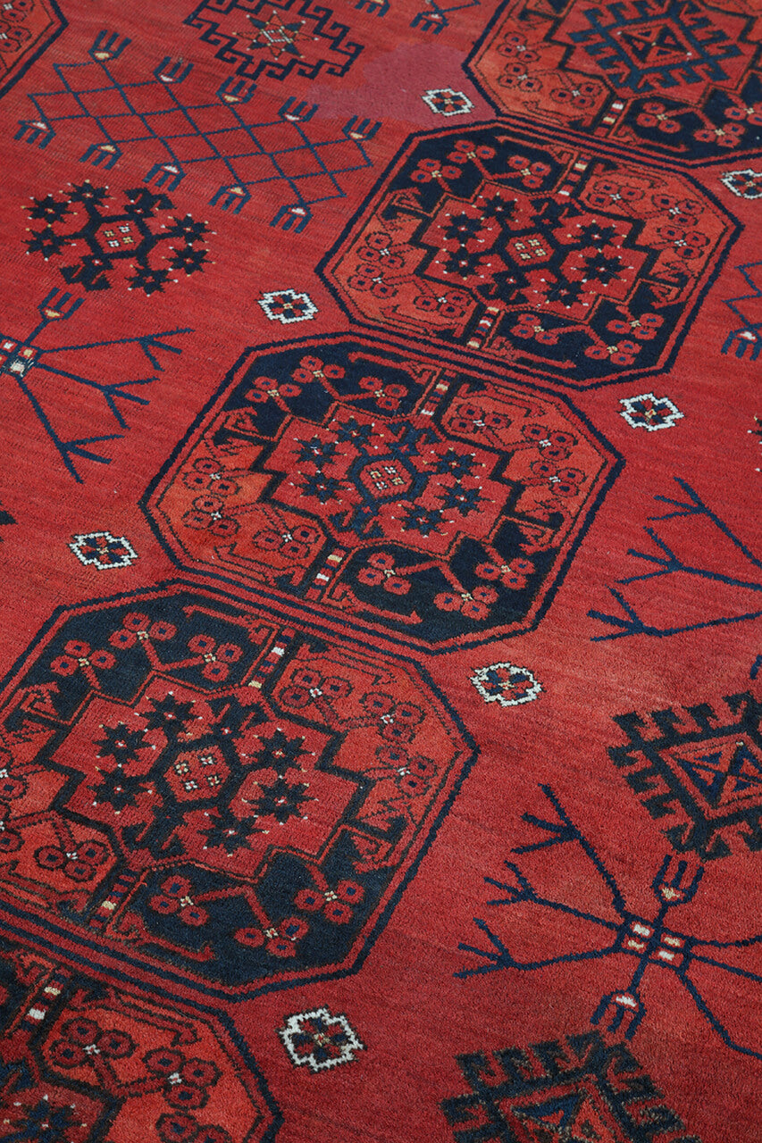 Tappeto Orientale Bouchara Antico: Autentico Tappeto Turcomanno 356x270cm