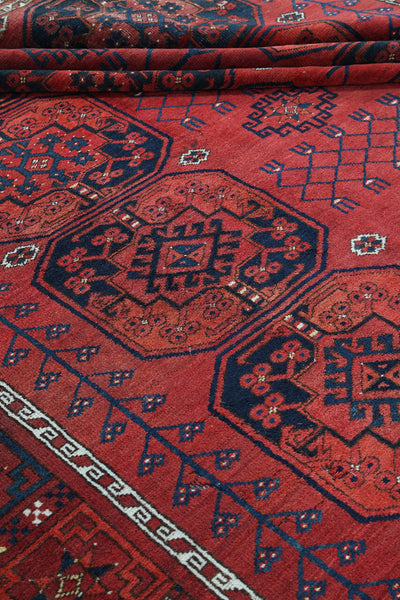 Antique Bouchara Oriental Rug: Authentic Turkmen Rug 356x270cm