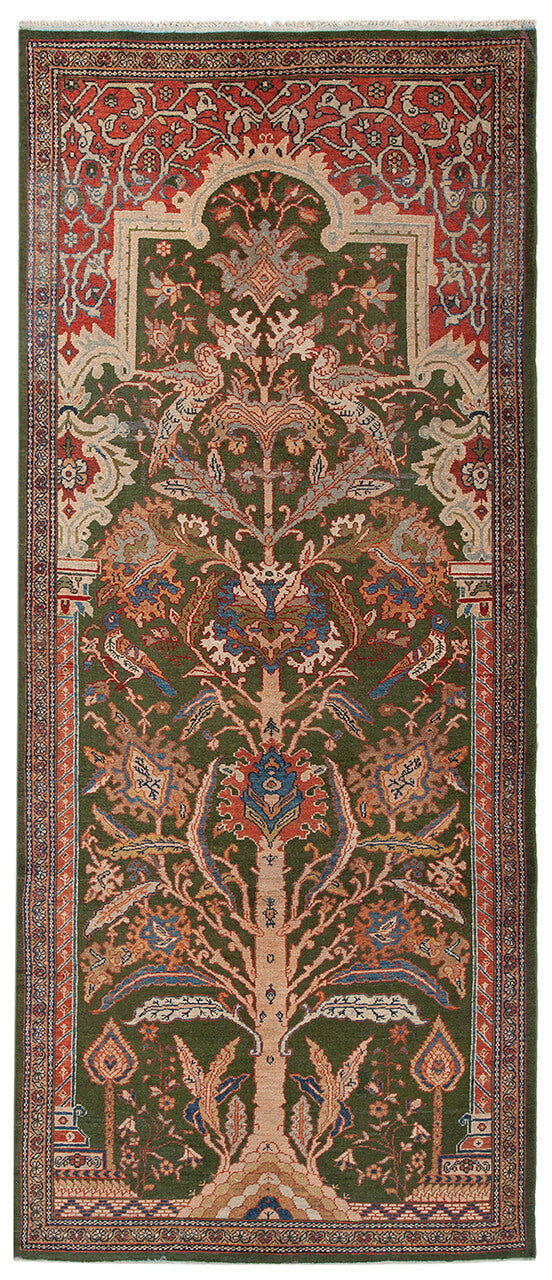 Tappeto Mahal Antico Persiano Autentico | Annodato a Mano 361x186cm