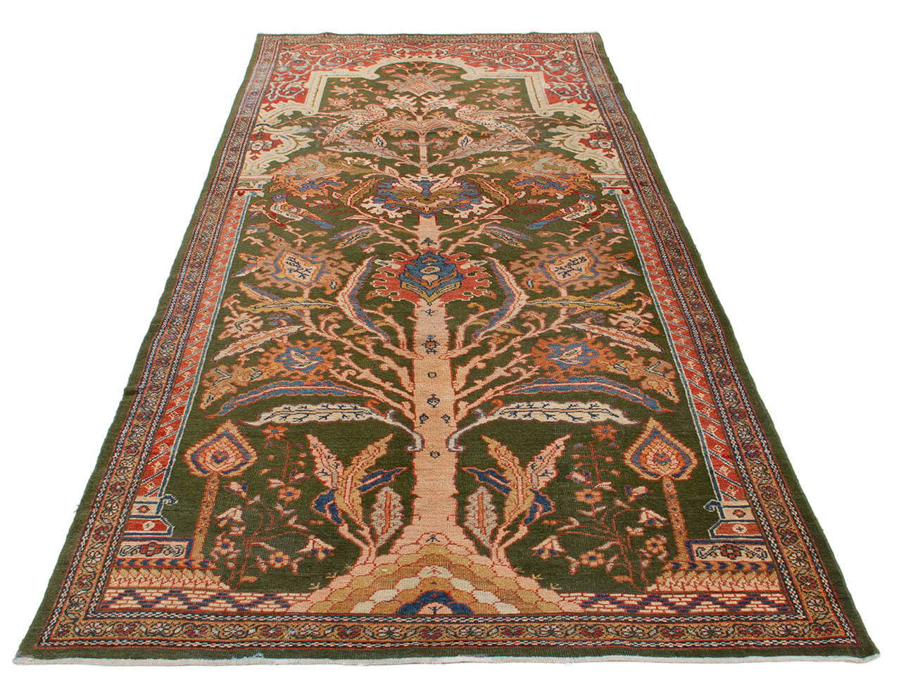 Tappeto Mahal Antico Persiano Autentico | Annodato a Mano 361x186cm