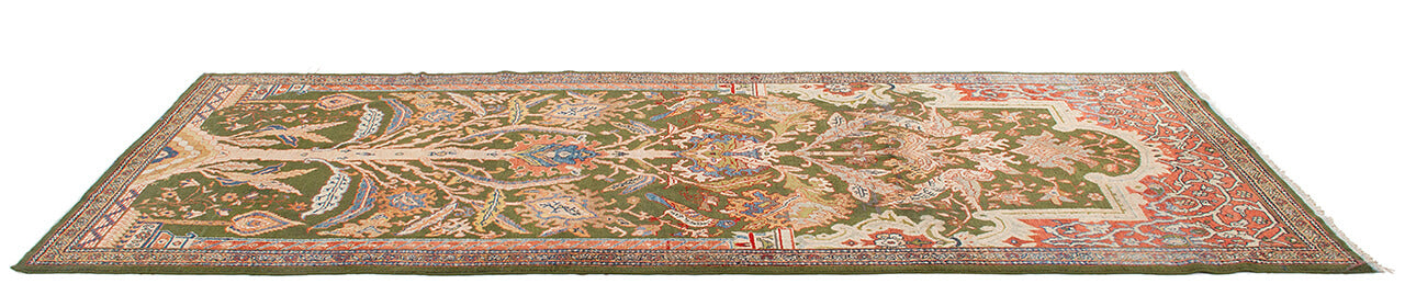 Tappeto Mahal Antico Persiano Autentico | Annodato a Mano 361x186cm