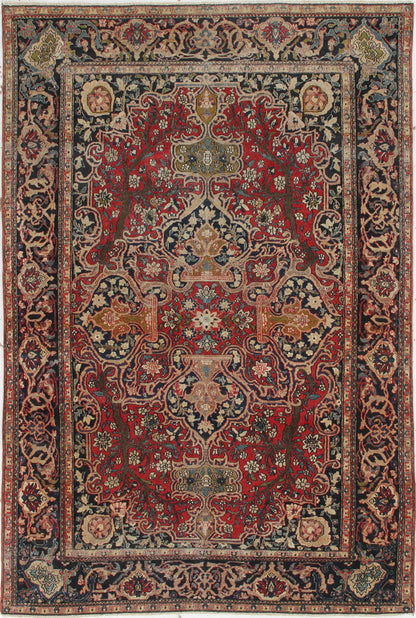 Authentic Antique Persian Isfahan Rug | Hand-Knotted 200x129cm