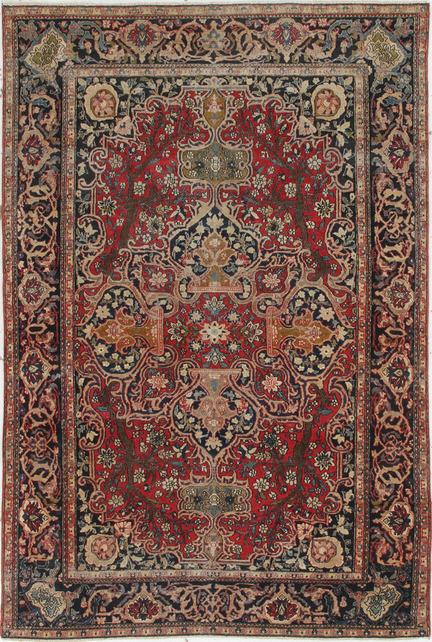 Authentic Antique Persian Isfahan Rug | Hand-Knotted 200x129cm