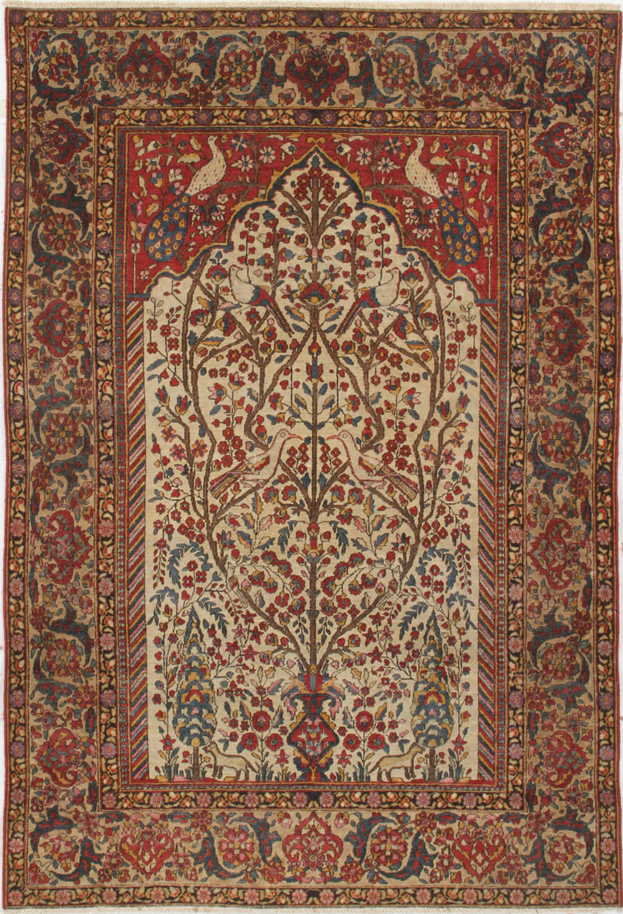 Authentic Antique Persian Isfahan Rug | Hand-Knotted 200x132cm