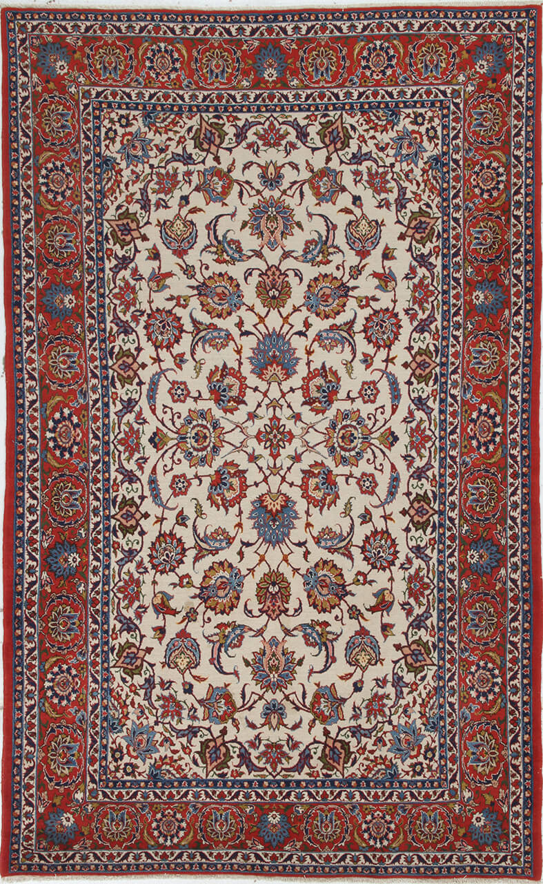 Authentic Antique Persian Isfahan Rug | Hand-Knotted 242x148cm