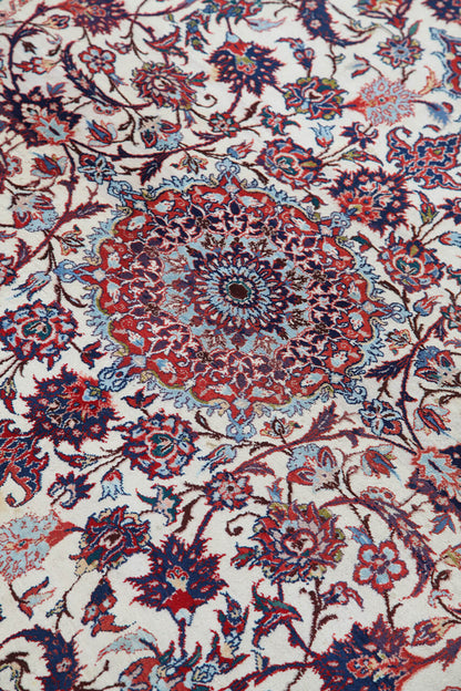 Authentic Antique Persian Isfahan Rug | Hand-Knotted 210x150cm