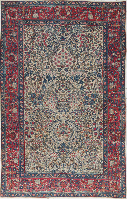 Tappeto Kerman Antico Persiano Autentico | Annodato a Mano 200x120cm