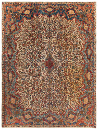 Tappeto Kerman Antico Persiano Autentico | Annodato a Mano 450x350cm - CarpetLiving