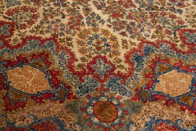Tappeto Kerman Antico Persiano Autentico | Annodato a Mano 450x350cm - CarpetLiving
