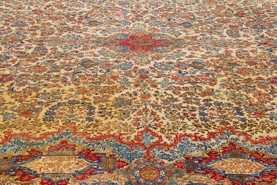 Tappeto Kerman Antico Persiano Autentico | Annodato a Mano 450x350cm - CarpetLiving