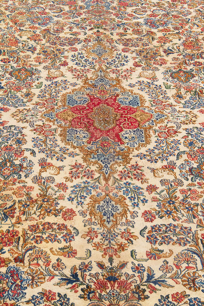 Tappeto Kerman Antico Persiano Autentico | Annodato a Mano 450x350cm - CarpetLiving