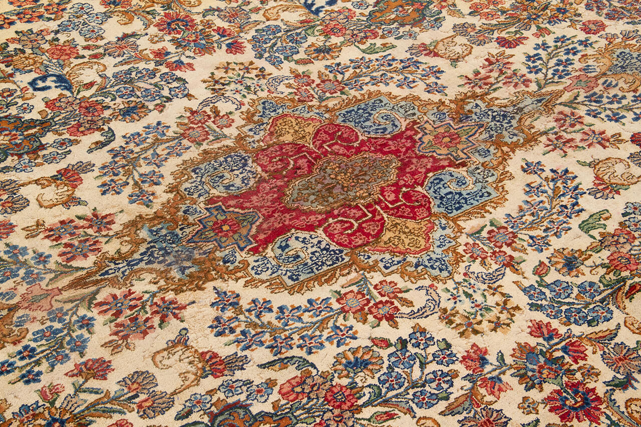 Tappeto Kerman Antico Persiano Autentico | Annodato a Mano 450x350cm