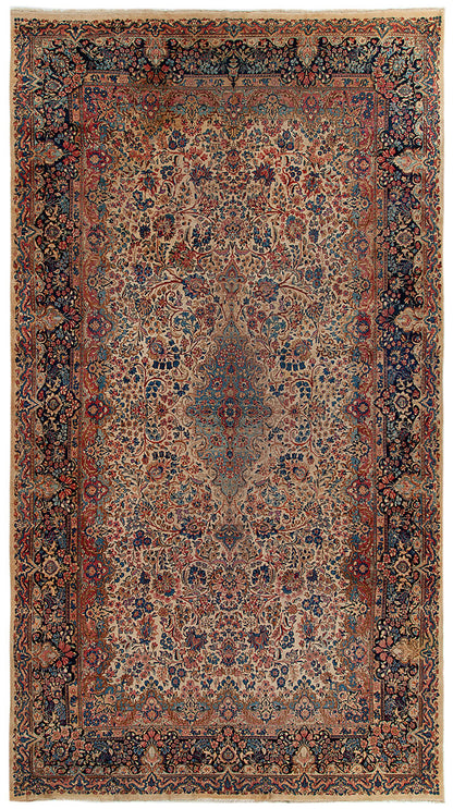 Tappeto Kerman Antico Persiano Autentico | Annodato a Mano 540x270cm