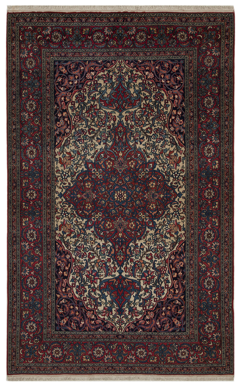Authentic Antique Persian Isfahan Rug | Hand-Knotted 217x138cm