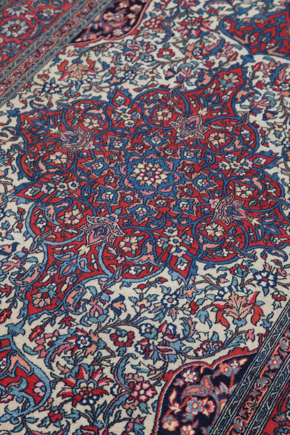 Authentic Antique Persian Isfahan Rug | Hand-Knotted 217x138cm
