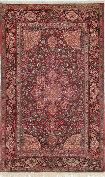 Tappeto Isfahan Antico Persiano Autentico | Annodato a Mano 217x133cm