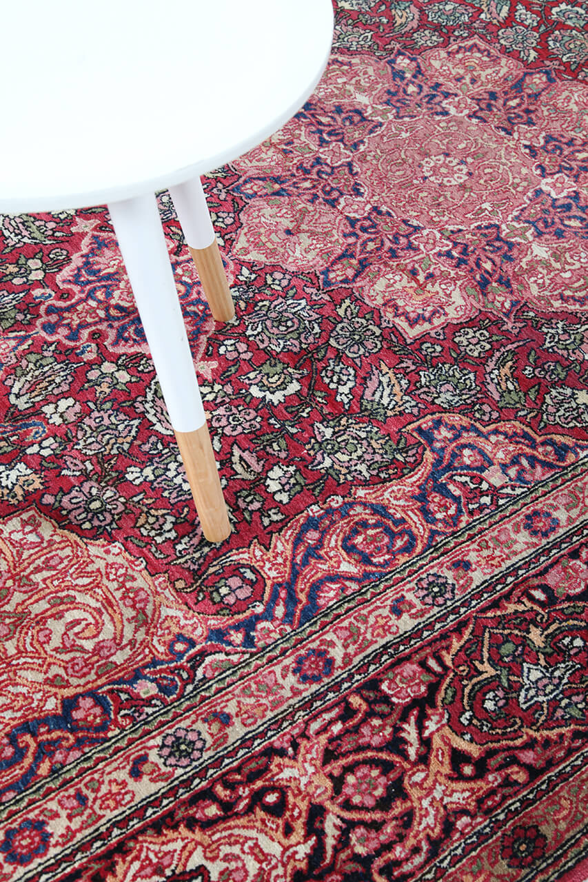 Tappeto Isfahan Antico Persiano Autentico | Annodato a Mano 217x133cm