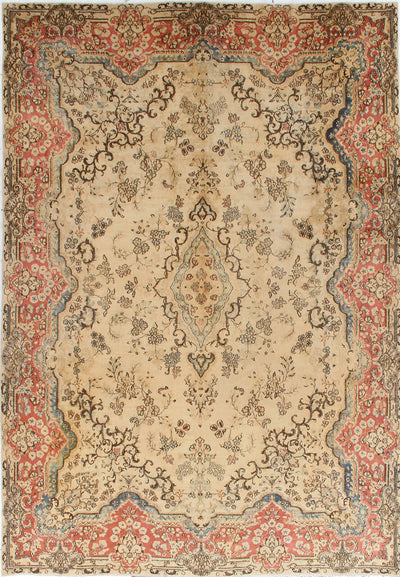 Tappeto Kerman Antico Persiano Autentico | Annodato a Mano 371x253cm - CarpetLiving